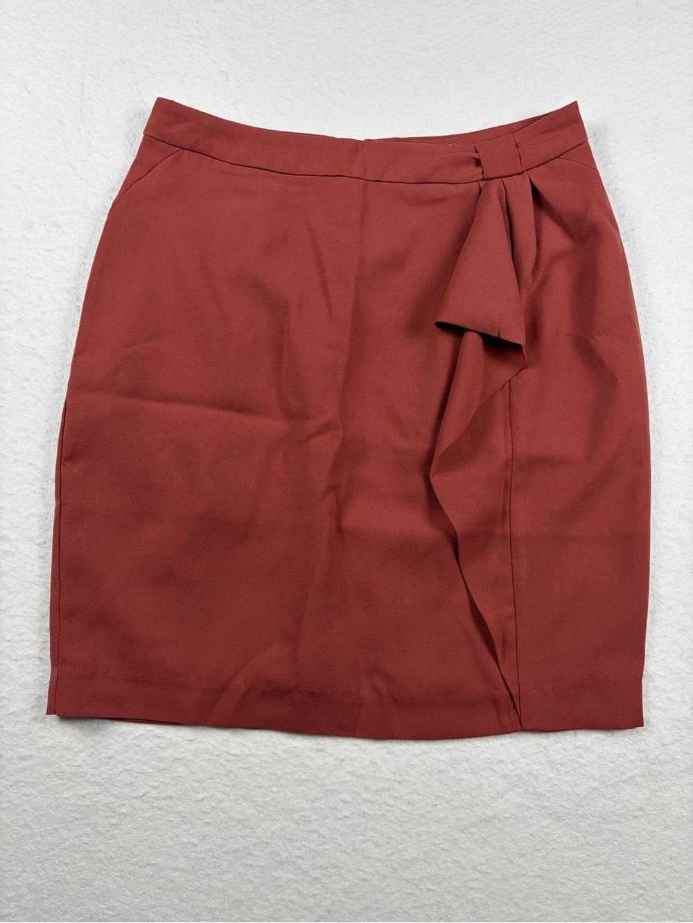 H&M Rust Red Mini Skirt with Side Fold Detail